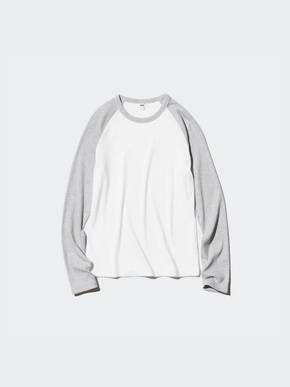 Uniqlo Soft Ribbed T-Shirt Long Sleeve Shirt - Gray and White, XL